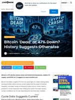 Bitcoin ‘Dead’ at 47% Down? History Suggests Otherwise | Live Bitcoin News