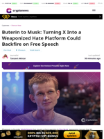 Buterin to Musk on Turning X Into a Weaponized Hate Platform