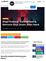 Step Finance, SolanaFloor Shut After $40M Hack