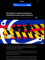 UK freezes London properties in Cambodia crypto scam sanctions