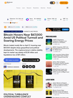 Bitcoin Hovers Near $67,000 Amid US Political Turmoil and Soaring Energy Prices – Markets and Prices Bitcoin News