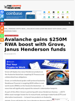 Avalanche gains $250M RWA boost with Grove, Janus Henderson funds - The Crypto News Wire