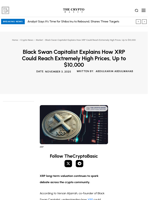 Black Swan Capitalist Explains How XRP Could Reach Extremely High Prices, Up to $10,000