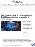 GPU financiers shift to inference chips in $400M deal, signaling new era for AI infrastructure