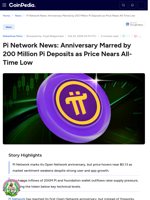 Pi Network News: Anniversary Marred by 200 Million Pi Deposits as Price Nears All-Time Low