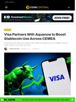 Visa Partners With Aquanow to Boost Stablecoin Use Across CEMEA - CoinCentral