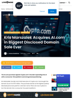 Kris Marszalek Acquires AI.com in Biggest Disclosed Domain Sale Ever | Live Bitcoin News