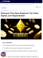 Ethereum Price Near Breakout?: On-Chain Signals Just Flipped Bullish