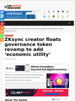 ZKsync creator floats governance token revamp to add ‘economic utility’ - The Crypto News Wire