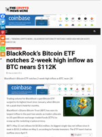 BlackRock’s Bitcoin ETF notches 2-week high inflow as BTC nears $112K - The Crypto News Wire