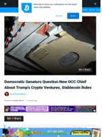 Senators Question Trump’s Crypto Conflicts In New Letter