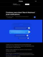 Coinbase users blast 'March Madness' push notifications