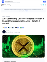 XRP Community Observes Ripple’s Mention in Recent Congressional Hearing – What’s it About?: Guest Post by 36crypto | CoinMarketCap