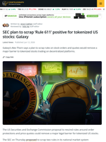 Tokenized Stocks to Win Big on SEC Rule Rescission