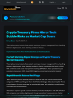 Crypto Treasury Firms Mirror Tech Bubble Risks as Market Cap Soars - Blockchain.News