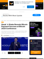 Steak ‘n Shake Reveals Bitcoin Payment Success At Bitcoin 2025 Conference