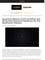 Quantum Alliance Forms to Define and Verify Post-Quantum Readiness for the Blockchain Industry