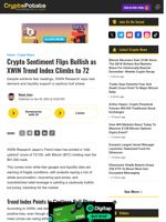 Crypto Sentiment Flips Bullish as XWIN Trend Index Climbs to 72