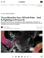 Texas Rancher Says AI Feels Pain—And Is Fighting to Protect It - Decrypt
