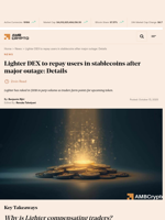 Lighter DEX to repay users in stablecoins after major outage: Details - AMBCrypto