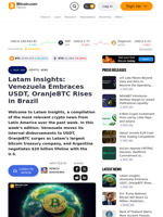 Latam Insights: Venezuela Embraces USDT, OranjeBTC Rises in Brazil – Crypto News Bitcoin News