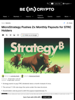 MicroStrategy’s STRC Holders Could Get Paid Twice a Month