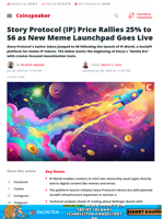Story Protocol (IP) Price Rallies 25% to $6 as New Meme Launchpad Goes Live - Coinspeaker