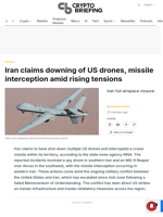 Iran claims downing of US drones, missile interception amid rising tensions
