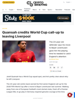 Quansah credits World Cup call-up to leaving Liverpool