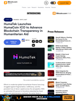 HumaTek Launches HumaCoin ICO to Advance Blockchain Transparency in Humanitarian Aid – Branded Spotlight Bitcoin News