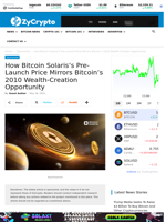 How Bitcoin Solaris’s Pre-Launch Price Mirrors Bitcoin’s 2010 Wealth-Creation Opportunity