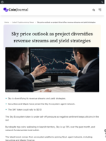 Sky price outlook as project diversifies revenue streams and yield strategies - CoinJournal
