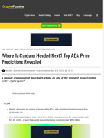 Where Is Cardano Headed Next? Top ADA Price Predictions Revealed