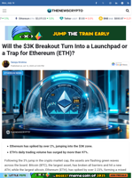Will the $3K Breakout Turn Into a Launchpad or a Trap for Ethereum (ETH)?