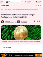 XRP Falls 4% as Network Records Largest Realized Loss Spike Since 2022 - 99Bitcoins