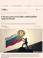 Is Russia’s return to the dollar a hidden bullish signal for Bitcoin? - AMBCrypto