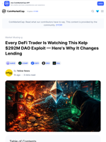 Every DeFi Trader Is Watching This Kelp $292M DAO Exploit — Here's Why It Changes Lending: Guest Post by Yellow News | CoinMarketCap