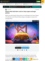 Mantra links OM token crash to risky crypto exchange policies