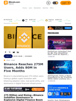 Binance Reaches 275M Users, Adds 80M in Five Months – Exchanges Bitcoin News