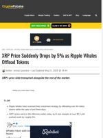 XRP Price Suddenly Drops by 5% as Ripple Whales Offload Tokens