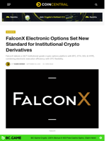 FalconX Electronic Options Set New Standard for Institutional Crypto Derivatives