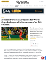 Alessandro Circati prepares for World Cup challenge with Socceroos after ACL setback