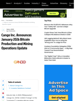 Cango Inc. Announces January 2026 Bitcoin Production and Mining Operations Update