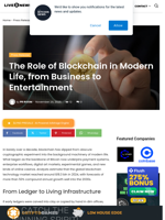 The Role of Blockchain in Modern Life, from Business to Entertainment | Live Bitcoin News