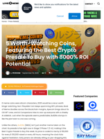 5 Worth-Watching Coins, Featuring the Best Crypto Presale to Buy with 8000% ROI Potential | Live Bitcoin News