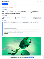 Metaplanet Eyes Record Bitcoin Purchase with $5 Billion Fundraise