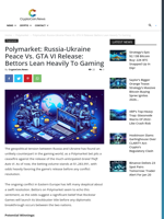 Polymarket: Russia-Ukraine Peace vs. GTA VI Release: Bettors Lean Heavily to Gaming - CryptoCoin.News