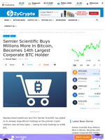 Semler Scientific Buys Millions More In Bitcoin, Becomes 14th Largest Corporate BTC Holder ⋆ ZyCrypto