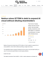Nebius raises $775M in debt to expand AI cloud without diluting shareholders
