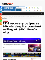 ETH recovery outpaces Bitcoin despite constant selling at $4K: Here’s why - The Crypto News Wire